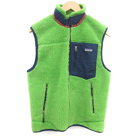 パタゴニア Patagonia 11aw クラシックレトロxベスト Classic Retro X Vest 前開き ボア S 緑 グリーン 紺 ネイビー Yt メンズ 081 ベクトルパーク