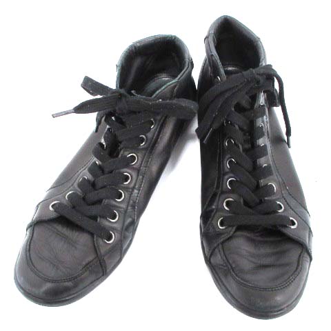 プラダスポーツ Prada Sport スニーカー レザー ハイカット シューズ 靴 8 5 約27cm 黒 G メンズ 081 ベクトルパーク