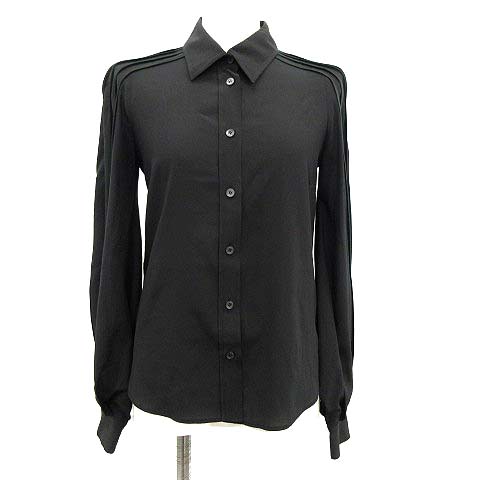 グッチ GUCCI ブラウス シャツ 長袖 シルク 36 XS 黒 ブラック /KH 