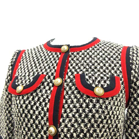 グッチ GUCCI 18SS ワンピース ウールシルクドレス ウェブトリム ひざ 