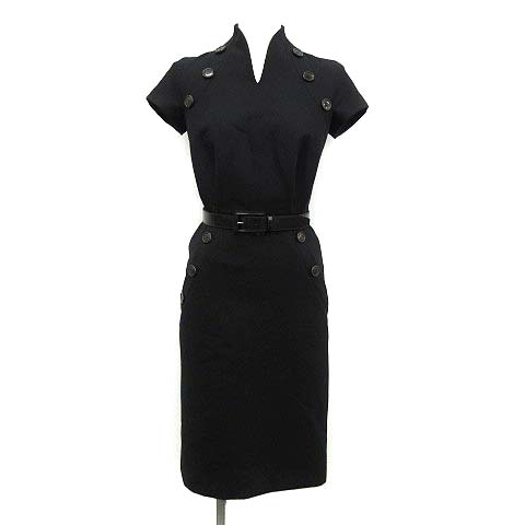 クリスチャンディオール Christian Dior ワンピース 半袖 ロング ボトルネック ウール F34 S 黒 ブラック Kh レディース 081 ベクトルパーク