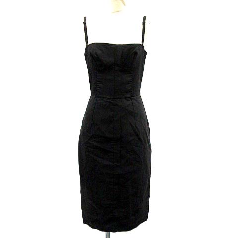 ディー ジー ドルガバ ドルチェ ガッバーナ D G ワンピース キャミソール タイト ひざ丈 38 M 黒 Yi46 レディース 081 ベクトルパーク
