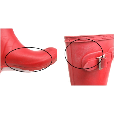 HUNTERハンターレインブーツサイドジップレッド23.5cm HUNTERハンターレインブーツサイドジップレッド23.5cm HUNTER