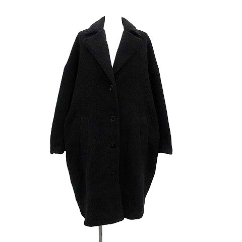 エムエムシックス Mm6 メゾンマルジェラ 18aw コクーン ジャージー コート アウター Cocoon Jersey Coat ボア ウール オーバーサイズ 36 S 黒 ブラック Kh レディース 081 102012020114 ベクトルパーク