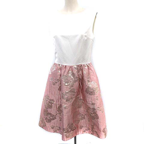 チェスティ Chesty ワンピース ノースリーブ ジャガード 花柄 フレア 白 ピンク シルバー G レディース 081 ベクトルパーク