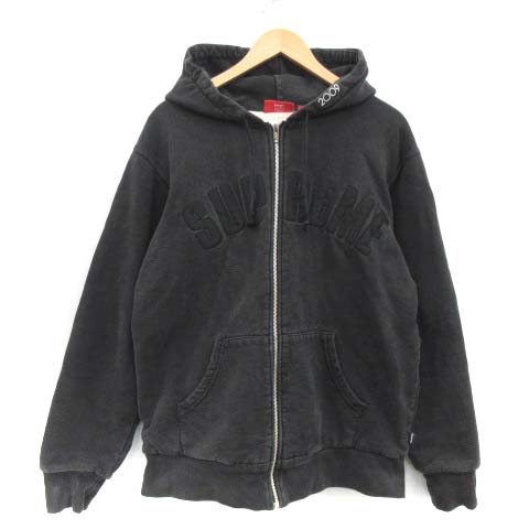 シュプリーム Supreme 09aw L パーカー ジップアップ Arc Logo Thermal Zip Up Hoodie ロゴ サーマル ワッペン 黒 ブラック Tk メンズ 081 ベクトルパーク