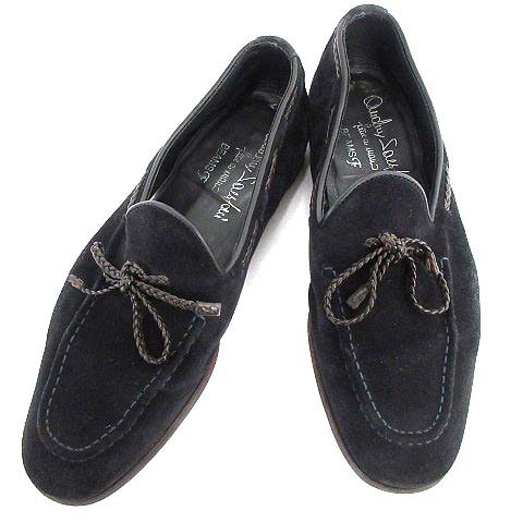サントーニ Santoni Beams F 別注 ローファー スエード スリッポン 5 黒 ブラック G メンズ 081 ベクトルパーク