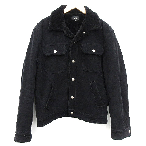 アーペーセー A P C 太畝コーデュロイジャケット 裏地ボア 1 S 黒 ブラック Yt メンズ 081 ベクトルパーク