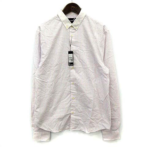 ラフシモンズ Raf Simons Fred Perry フレッドペリー シャツ コラボ 長袖 ボタンダウン ステッチ柄 40 白 ピンク 青 G メンズ 081 ベクトルパーク