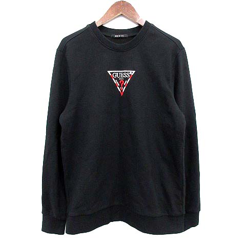 ゲス Guess スウェット ロゴ 刺繍 トレーナー 裏パイル L 黒 G メンズ 081 ベクトルパーク