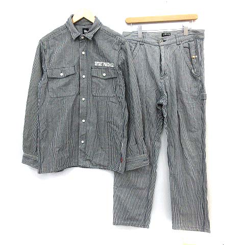 ステューシー STUSSY セットアップ 上下 シャツ パンツ ヒッコリー 