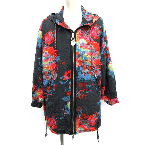 ディーゼル DIESEL ジャケット パーカー ジップアップ ロング 花柄 XXS 