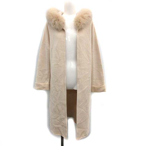 ジャスグリッティー Jusglitty 19aw コート コーディガン ニット ロング フォックスファー 2 M べージュ Kh レディース 081 ベクトルパーク