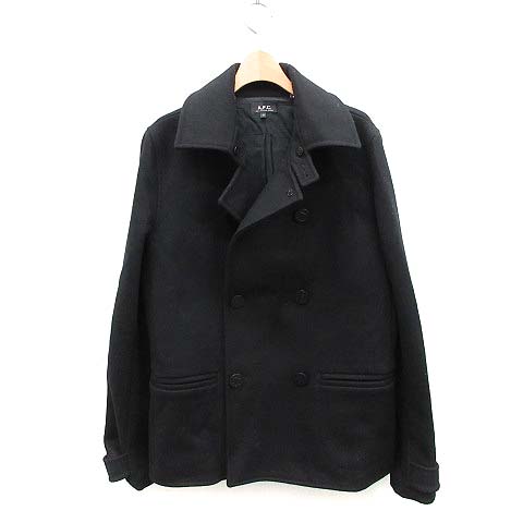 アーペーセー A P C ピーコート Pコート ウール M 黒 ブラック Mf7 メンズ 081 ベクトルパーク