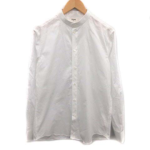 CELINE ホワイトシャツ セリーヌ CELINE ワイシャツ ドレスシャツ バンドカラー 長袖 41 L 白