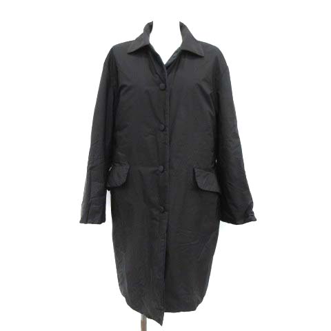 プラダ PRADA 38 M ステンカラーコート アウター 中綿 黒 ブラック /TK