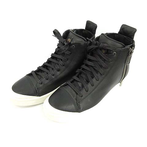 ディーゼル DIESEL スニーカー ハイカット サイドジップ レザー 27cm 