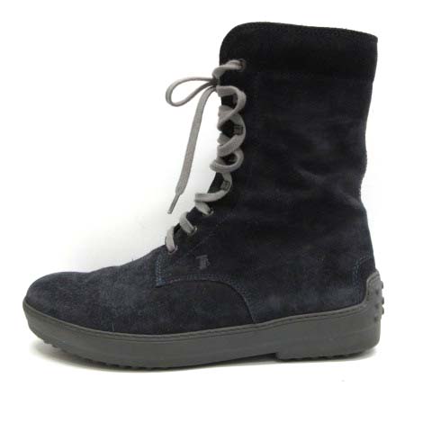 トッズ Tod S 5 24 5cm ショートブーツ レースアップ スエード 紺 ネイビー Ek メンズ 081 ベクトルパーク