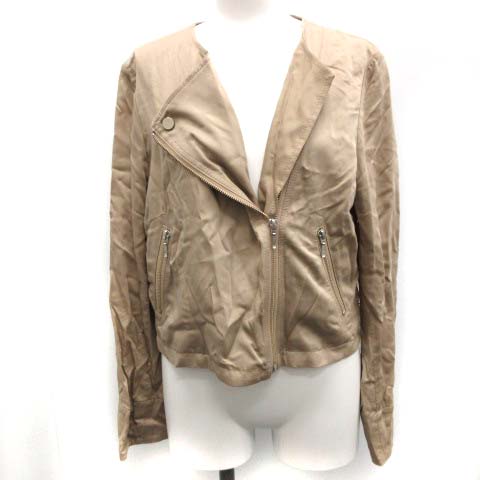 グレースコンチネンタル Grace Continental 38 M ss ライダースジャケット シングル ジップアップ ベージュ Ek レディース 081 ベクトルパーク