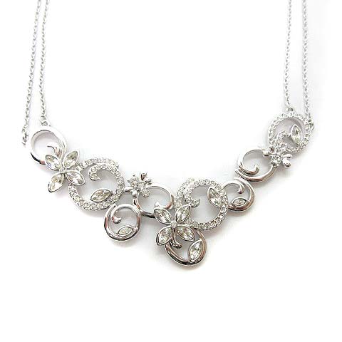 スワロフスキー Swarovski ネックレス ペンダント 花モチーフ ストーン シルバー色 Mf12 レディース 081 ベクトルパーク スワロフスキー Swarovski ネックレス ペンダント 花モチーフ ストーン シルバー色 Mf12 レディース 081 ベクトルパーク
