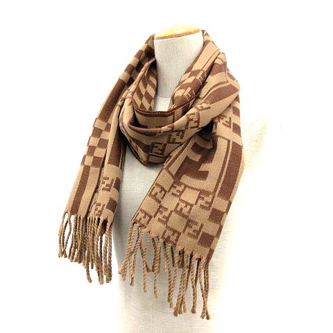 FENDI フェンディ ズッカ チェック ウール マフラー フェンディ FENDI