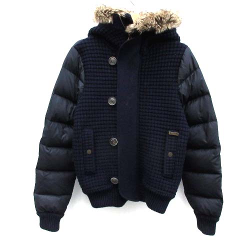 バーク Bark Xs ダウンジャケット アウター ニット切替 紺 ネイビー Ek メンズ 081 ベクトルパーク