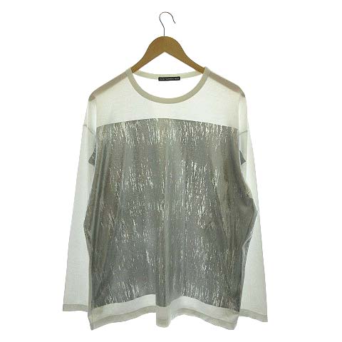 イッセイミヤケメン Issey Miyake Men 13aw Tシャツ カットソー 長袖 プリント 白 ホワイト シルバー Mf12 メンズ 081 ベクトルパーク