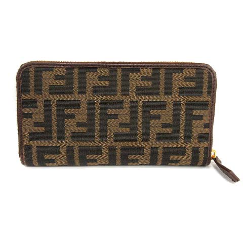 フェンディ FENDI 長財布 ラウンドファスナー ズッカ柄 茶