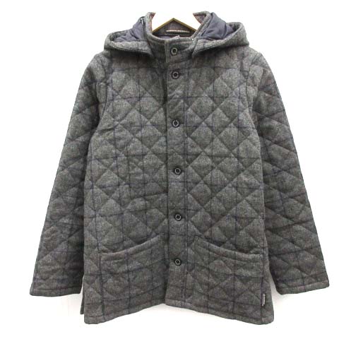 トラディショナルウェザーウェア Traditional Weatherwear 38 M キルティングジャケット アウター 中綿 フード チェック グレー Ek メンズ 081 ベクトルパーク