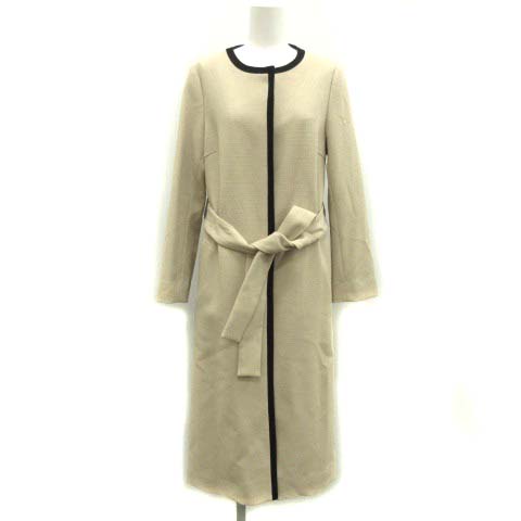 アナトリエ Anatelier 36 S ノーカラーコート スプリング ベルト付 ベージュ 黒 ブラック Tk レディース 081 ベクトルパーク