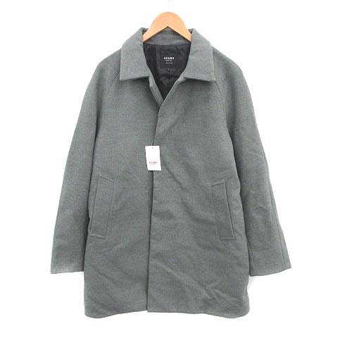 未使用品 ビームスハート Beams Heart コート ロング アウター 比翼ボタン L グレー Ym メンズ 081 ベクトルパーク