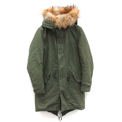 アメリカンラグシー American Rag Cie モッズコート ロング ボアライナー ラクーンファー フード コットン 1 S カーキ 緑 Mf13 メンズ 081 ベクトルパーク