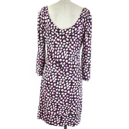 ダイアンフォンファステンバーグ Diane Von Furstenberg ワンピース フレア ひざ丈 総柄 七分袖 2 M 黒 ブラック ピンク Sr レディース 081 ベクトルパーク ダイアンフォンファステンバーグ Diane Von Furstenberg ワンピース フレア ひざ丈 総柄 七分袖 2 M 黒 ブラック ピンク Sr レディース 081 ベクトルパーク