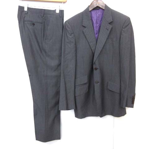 ポールスミス Paul Smith 36 S 38 M スーツ セットアップ 上下 ジャケット テーラード パンツ スラックス ストライプ グレー Ek メンズ 081 ベクトルパーク