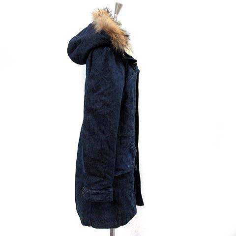 ステュディオス Studious アウター デニム モッズコート ライナー付 ボア ラクーンファー Xs インディゴブルー Kx レディース 081 ベクトルパーク