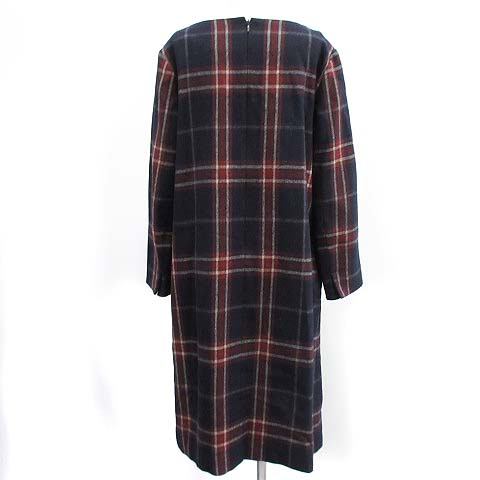 マッキントッシュフィロソフィー Mackintosh Philosophy 17aw ワンピース ひざ丈 ボタニーチェックワンピース ウール 38 M 紺 赤 ベージュ H5j23 676 16 Pj レディース 081 ベクトルパーク