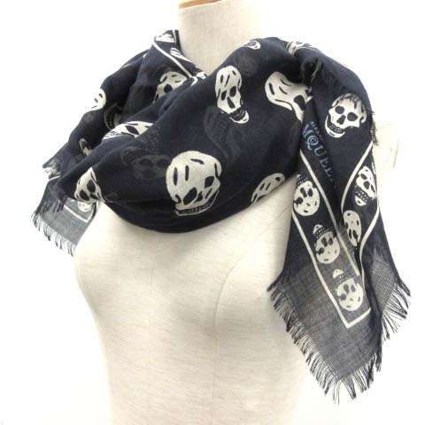 アレキサンダーマックイーン ALEXANDER MCQUEEN ストール スカル柄  