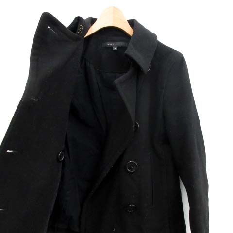 マークジェイコブス　黒 コート4 マークジェイコブス MARC JACOBS ピーコート Pコート ウール ロゴ