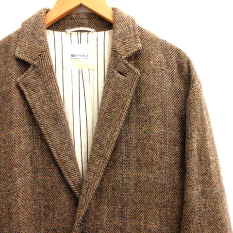 ビームスボーイ Beams Boy ハリスツイード チェスターコート ロング アウター ツイード チェック 茶 Ek メンズ 081 ベクトルパーク ビームスボーイ Beams Boy ハリスツイード チェスターコート ロング アウター ツイード チェック 茶 Ek メンズ 081 ベクトルパーク