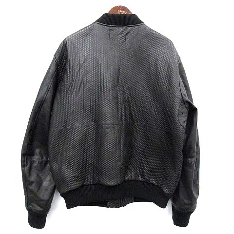 極美品 XL ディーゼル リアル レザー ジャケット 黒 DIESEL 銀ボタン 