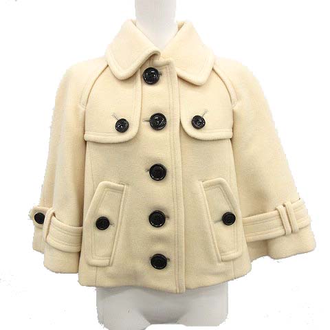 バーバリーブラックレーベル レインコート 七部袖 38 白 ノバチェック