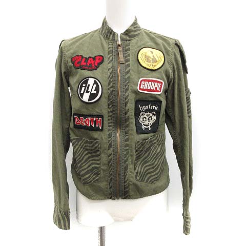 ヒステリックグラマー Hysteric Glamour ミリタリージャケット ワッペン コットン S カーキ 緑 Mf28 レディース 081 ベクトルパーク