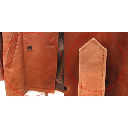 ポールスミス PAUL SMITH トレンチコート ロング ラムレザー L