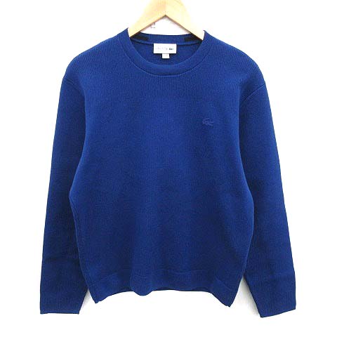 ラコステ LACOSTE セーター ニット クルーネック 長袖 S 青 ブルー /YM 