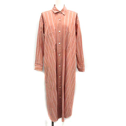 ティッカ Ticca 19ss シャツワンピース フレア ロング シャツop 長袖 ストライプ F オレンジ Kh レディース 081 ベクトルパーク ティッカ Ticca 19ss シャツワンピース フレア ロング シャツop 長袖 ストライプ F オレンジ Kh レディース 081 ベクトルパーク