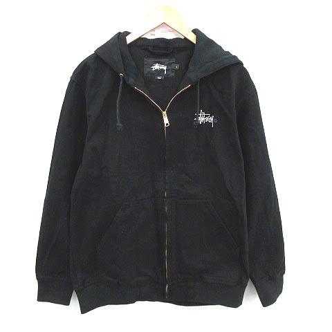 stussy キャンバスジャケット STUSSY】キャンバス ショップ ジャケット Black 送料関税込 (STUSSY