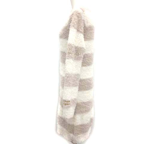 ジェラートピケ Gelato Pique 19aw ルームウェア ナイトウェア パジャマ ワンピース 長袖 ボーダー F 白 ホワイト グレー Pj レディース 081 ベクトルパーク