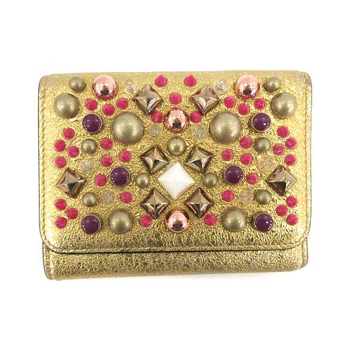 クリスチャンルブタン Christian louboutin 財布 三つ折り スタッズ