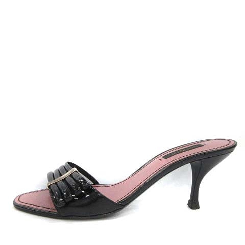Louis Vuitton ブラックヒールサンダル 36.5