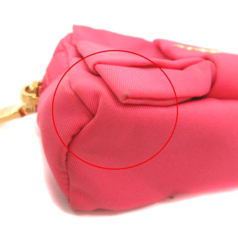 プラダ PRADA ミニ ポーチ マルチ ナイロン リボン ピンク 1N1441 /YM